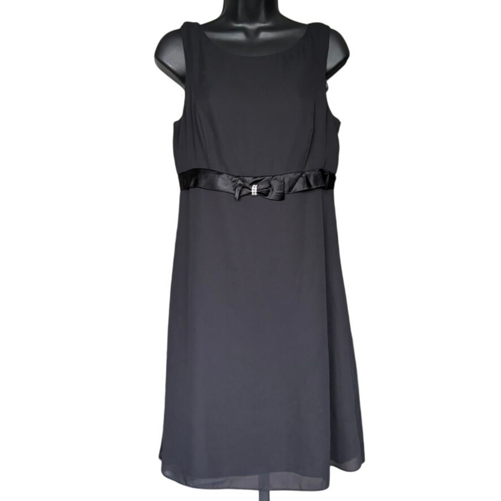 Vintage Late Editions‎ LTD Party Dress Sz 8 80s 90s Sheer Black Satin